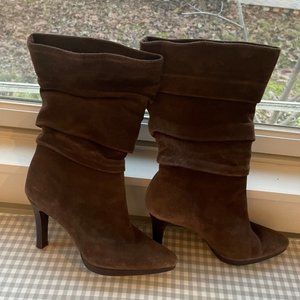 Ralph Lauren brown suede mid-calf boots size 8.5 (Vintage New Condition)